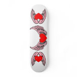 Pink Winged Heart Skateboard 2