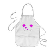 Pink Winking Panda Apron aprons