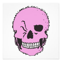 pink winking skull announcements