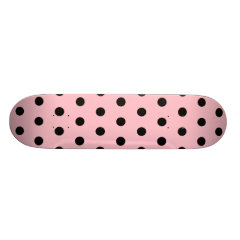 Pink with Black Polka Dots Skate Decks