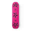 Pink with Black Stars Skateboard