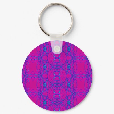 pink with blue lace key chain by DonnaGraysonAbstract