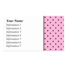 Pink with little black stars. business card