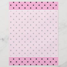 Pink with little black stars. personalized flyer