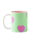 Pink with Purple Hearts on Lime Green Mug