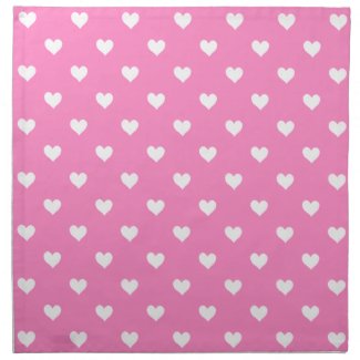 Pink With White Hearts Napkin Set