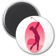 Pink Women's Golf Fridge Magnets