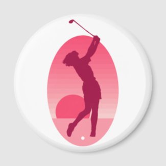 Pink Women's Golf magnet