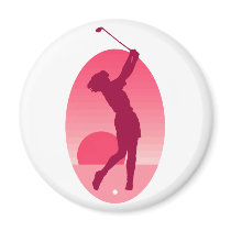 Pink Women's Golf magnets by shopaholicchick Pink Women's Golf magnets