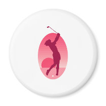 Pink Women's Golf magnets by shopaholicchick Pink Women's Golf magnets