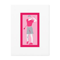 Pink Women's Golf postcards