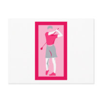 Pink Women's Golf postcards