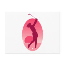 Pink Women's Golf postcards