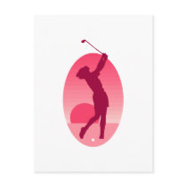 Pink Women's Golf postcards