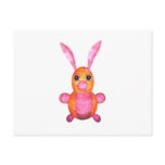 Pink wood rabbits by Valxart.com Post Card