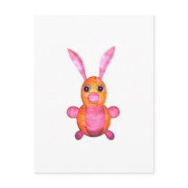 Pink wood rabbits by Valxart.com Post Card