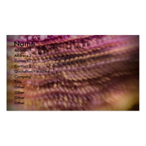 Pink Wool Business Cards (front side)