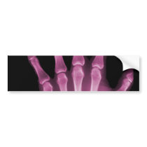 Pink X-ray Skeleton Hand Bumper Sticker