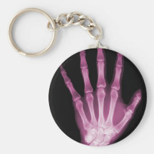 Pink X-ray Skeleton Hand Key Chains