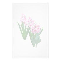 Pink yacinths All in a Row stationery