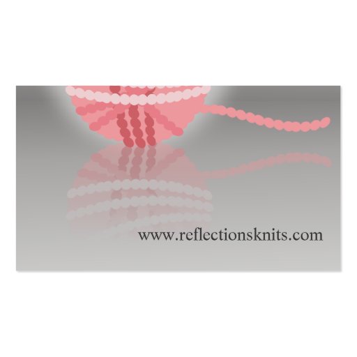 pink yarn reflection knitting crochet gift tag business cards (back side)