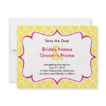 Pink &amp; Yellow Curvy Save the Date Invitations