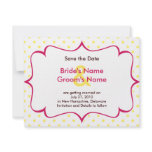 Pink &amp; Yellow Curvy Save the Date Invitations