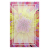 Pink & Yellow Dahlia Blank Stationery
