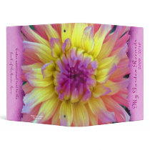 Pink & Yellow Dahlia Customizable 1" Photo Binder