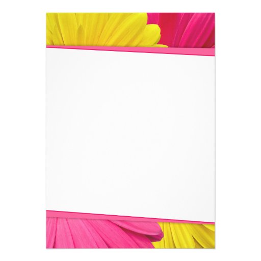 Pink Yellow Daisy Wedding Bridal Shower Invitation
