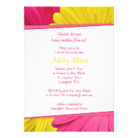 Pink Yellow Daisy Wedding Bridal Shower Invitation