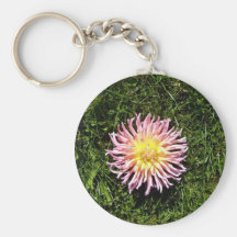 Pink Yellow Flower Key Chain