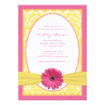 Pink Yellow Gerbera Daisy Baby Shower Invitation