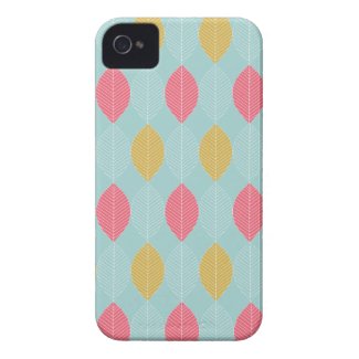 Pink & Yellow Leaves Case Mate  iPhone 4 Case