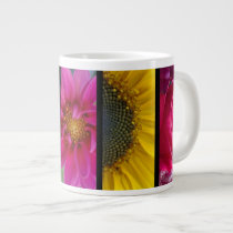 Pink & Yellow Macro Flowers Extra Large Mug