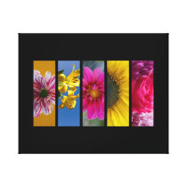 Pink & Yellow Macro Flowers Landscape Canvas Print