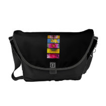 Pink & Yellow Macro Flowers Messenger Bag