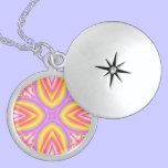Pink, Yellow & Purple Abstract Design Necklace necklaces