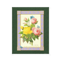 Pink Yellow Rose Botanical Art Wrapped Canvas canvas prints