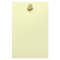 Pink Yellow Vintage Roses Stationery