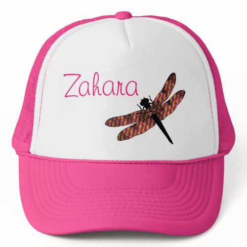 Pink & Yellow Winged Dragonfly hat