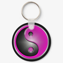 pink yin&yang keychains