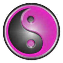 Pink Yin & Yang stickers by bashaa Pink Yin & Yang stickers