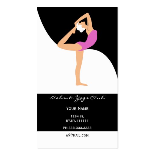 pink Yoga Business Cards (front side)