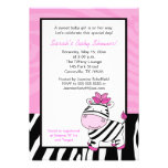 Pink Zebra 5x7 Baby Shower Invitation - Light Pink