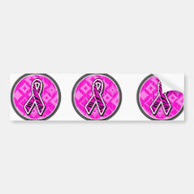 pink zebra awareness ribbon bumper sticker