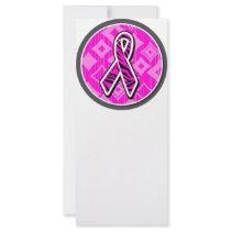 pink zebra awareness ribbon custom rack card