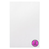 pink zebra awareness ribbon custom stationery