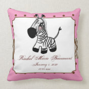 Pink Zebra Baby Keepsake Pillow mojo_throwpillow