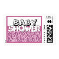 Pink Zebra Baby Shower stamp